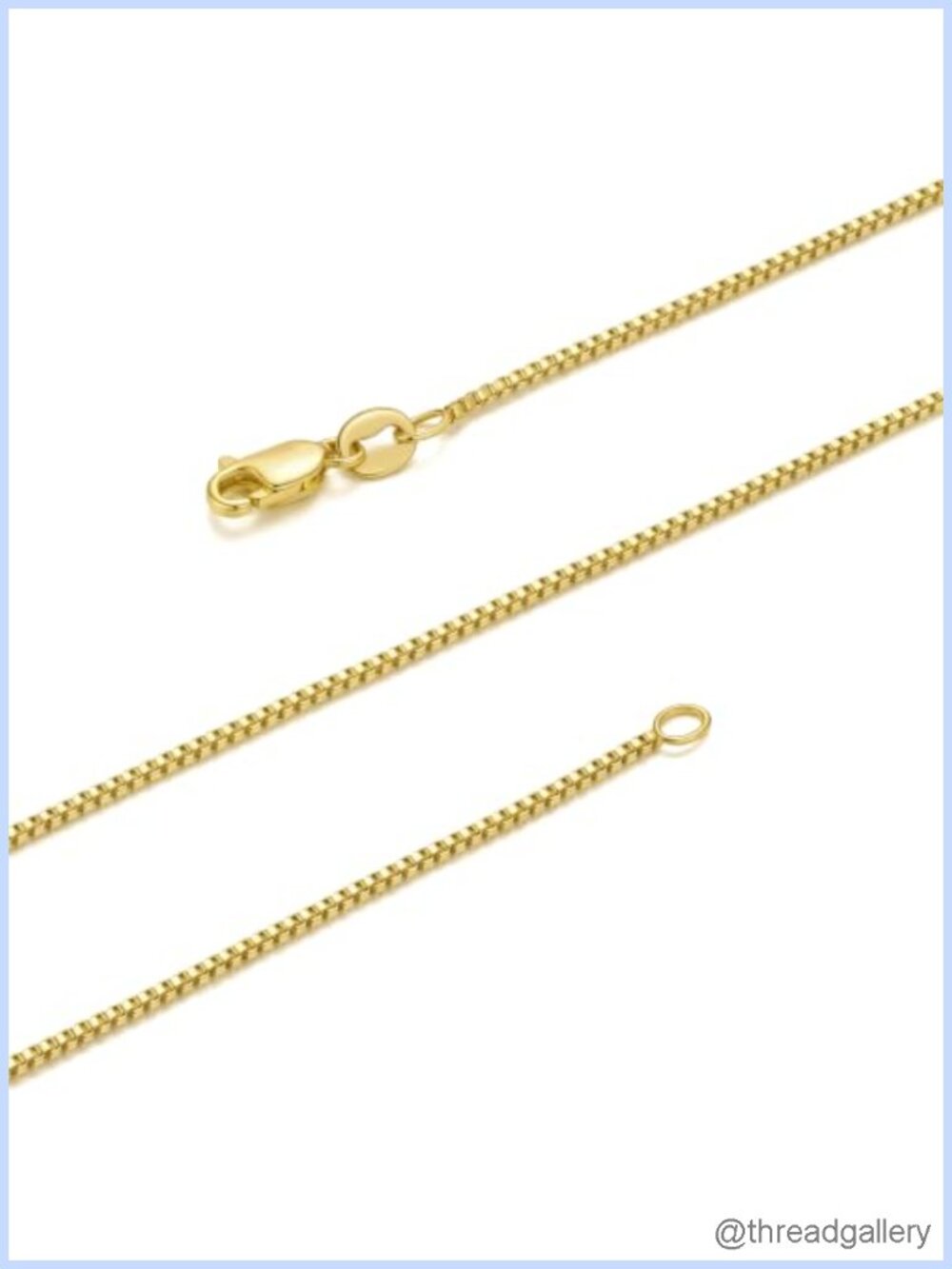 14K Gold Box Chain Necklace 1.1mm Lobster Clasp 16" Women Jewelry